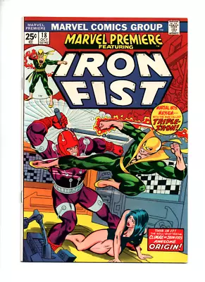 Buy Marvel Premiere Featuring Iron Fist #18 (10/74) Vf+ 8.5 Moench/hama Origin Story • 14.39£
