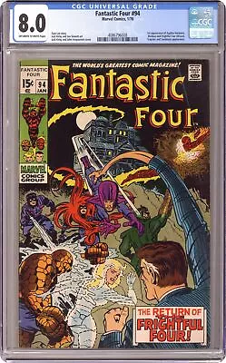 Buy Fantastic Four #94 CGC 8.0 1970 4086796008 • 353.88£