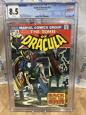 Buy TOMB OF DRACULA #16 CGC 8.5 Graded Comic  GIL KANE WHITE PAGES, 1st Dr. Sun! • 71.36£