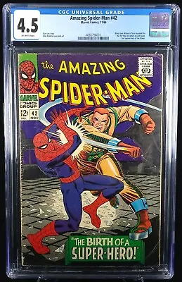 Buy 1966 Marvel Amazing Spider-man #42 1st Cameo App. Mary Jane's Face Cgc 4.5 • 173.36£