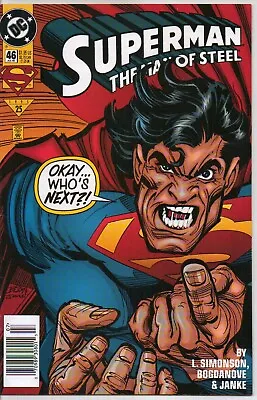 Buy  Superman Man Of Steel  No 46 1995 Bogdanove/janke Cover Dc Nmt+ 9.6 • 6.99£