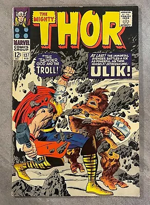 Buy Thor #137 Feb 1967 -*key!* First Appearence Of Ulik! Nice! Higher Grade! F/vf • 100.53£