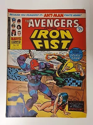 Buy THE AVENGERS #58 IRON FIST Marvel Comics UK 1974 ☆ORIGIN DR. STRANGE • 19£