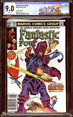 Buy Fantastic Four #243 CGC 9.0 (1982) John Byrne Galactus! NEWSSTAND! L@@K! • 69.55£