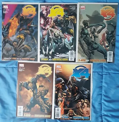 Buy X4 X-Men Fantastic Four (2005) #1,2,3,4,5 NM Complete Series Set Lot Run • 8£
