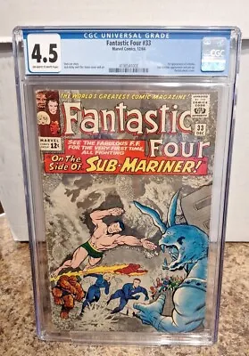 Buy Fantastic Four #33 CGC 4.5 Silver Age Marvel-Attuma 1st Appearance  • 88.47£