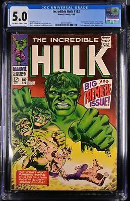 Buy Incredible Hulk #102 Cgc 5.0 (very Good To Fine) • 150£