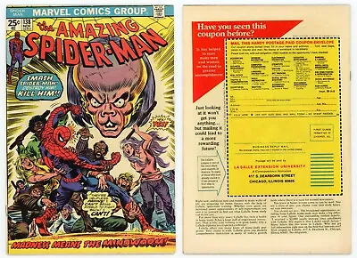 Buy Amazing Spider-Man #138 (FN/VF 7.0) 1st Appearance Mindworm 1974 Marvel Comics • 15.82£