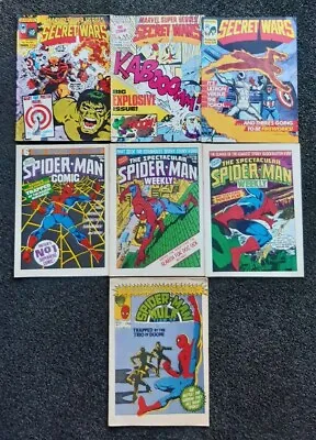 Buy Marvel Super Heroes Secret Wars & Spider-Man Bundle Marvel British Magazine 80s • 15£