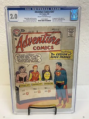 Buy Adventure Comics #247, April 1958, DC Comics 1st Legion Of Super-Heroes CGC 2.0 • 1,123.45£