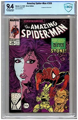 Buy Amazing Spider-Man # 309  CBCS   9.4   NM  Off Wht/wht Pgs  11/88  1st App. Of S • 59.94£