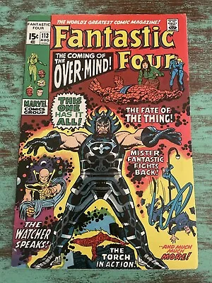 Buy Fantastic Four #113 FN+ 1st App Of The Overmind Marvel Comics 1971 • 12.87£