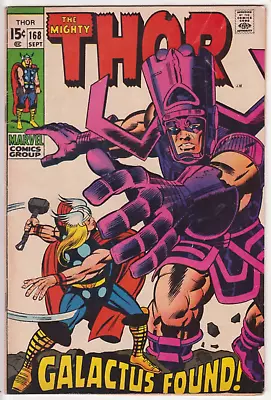 Buy The Mighty Thor #168, Marvel Comics 1969 VG+ 4.5 Origin Of Galactus  Lee/Kirby • 79.16£