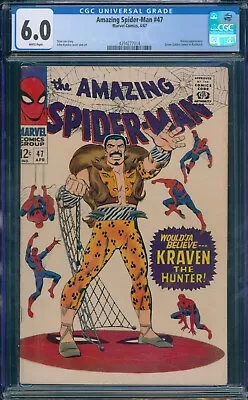 Buy Amazing Spider-Man #47 1967 CGC 6.0 White Pages! • 104.56£