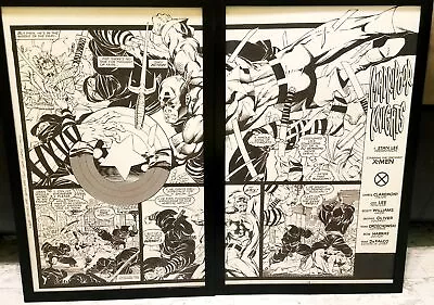 Buy Uncanny X-Men #268 Pg. 2 & 3 By Jim Lee Set Of 2 11x17 FRAMED Original Art Poste • 76.68£