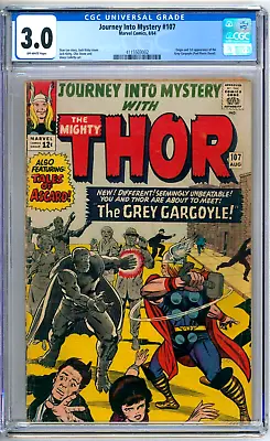 Buy Journey Into Mystery 107 CGC Graded 3.0 G/VG  Marvel Comics 1964 • 60.25£