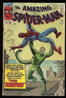 Buy Amazing Spider-Man #20 VG- 3.5 1st Full Appearance Of Scorpion! Marvel 1965 • 362.57£