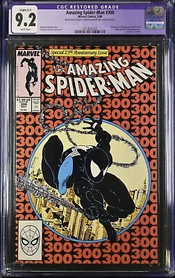 Buy Amazing Spider-Man #300 CGC NM- 9.2 Restored C-1 White Pages 1st Full Venom! • 399.50£