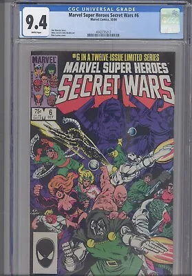 Buy Secret Wars #6 CGC 9.4 1984 Marvel Comics Jim Shooter Story • 39£