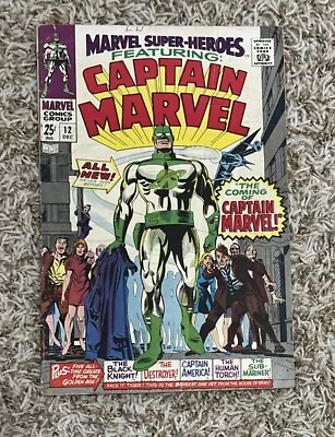 Buy Marvel Super-Heroes #12 * 1st App Original Captain Marvel * 1967 VG- To VG • 30.37£