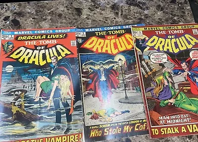 Buy Tomb Of Dracula #1 1972 1st App. Dracula In A Marvel Comic Lot 1,2,3 • 280.49£