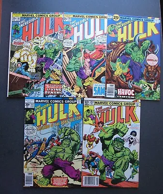 Buy INCREDIBLE HULK Lot Of 5 Marvel Comic Books 183 193 202 212 283 Mid-Grade • 31.53£
