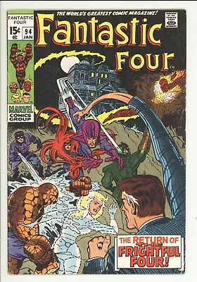 Buy Fantastic Four 94 - 1st Appearance - Silver Age Classic - 5.0 VG/FN • 72.38£