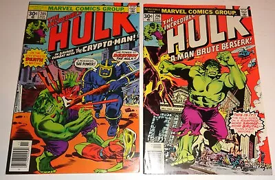 Buy Incredible Hulk #205,206 High Grade  White Pages 1976 • 26.56£