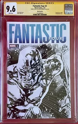 Buy Fantastic Four #1 W/SILVER SURFER Sketch By Mike Perkins CGC SS 9.6 Blank Cover • 199£