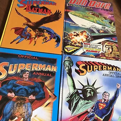Buy Superman And Batman Annual 1973 Job Lot Bundle Dan Dare Vintage Hard Cover X 4 • 17.95£