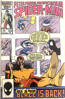 Buy Spectacular Spider-man. # 123.  1st Series. Feb. 1987.  Marvel Comics. Fn. 6.0 • 5.29£