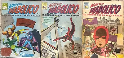 Buy (1966) DIABOLICO (Daredevil) #6, 8, 9 La Prensa Mexico Foreign Edition! • 71.48£