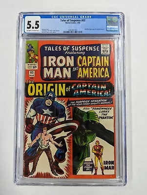 Buy Tales Of Suspense #63 1965 CGC 5.5 OW-W 1st Silver Age Origin Captain America • 159.86£