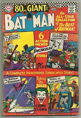 Buy BATMAN #187 (80-Page Giant, Joker, The Clock, El Bolo, Dick Sprang Art) DC, 1966 • 12.06£
