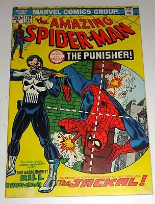 Buy Amazing Spider-man #129 Key Issue First App Punisher Nice Copy Vf/vf- 1974 • 1,338.96£