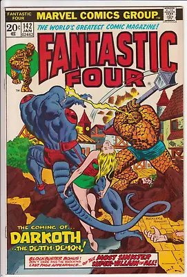 Buy Fantastic Four #142, Marvel Comics 1974 VF+ 8.5 1st Darkoth • 31.57£