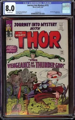 Buy Journey Into Mystery # 115 CGC 8.0 OW/W (Marvel, 1965) Origin Of Loki • 198.25£