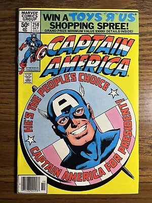 Buy Captain America 250 High Grade Newsstand John Byrne Iconic Cover Marvel 1980 • 11.82£