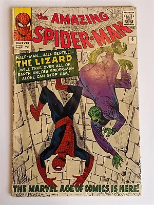 Buy Amazing Spider-man #6 Vg- (3.5) November 1963 1st App Lizard Marvel Comics ** • 699.99£