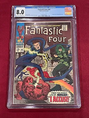 Buy Fantastic Four 65 CGC 8.0 OW-W Pages Marvel 1st App Ronan The Accuser • 169.98£