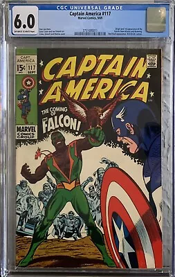 Buy Captain America #117 Cgc 6.0 Fn 1969 1st Appearance Falcon Redwing Marvel Comic • 237.15£