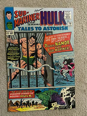 Buy TALES TO ASTONISH #70 (1965) Sub-Mariner 1st Solo Series Incredible Hulk Backup • 138.52£