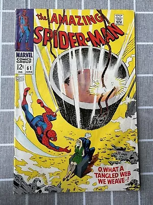 Buy The Amazing Spider-Man #61 First Gwen  Stacy Cover VF- Condition 1968 Marvel • 102.78£