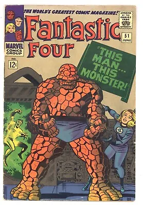 Buy Fantastic Four 51 Classic This Man… This Monster! KIRBY 1966 Marvel Comics O347 • 59.16£