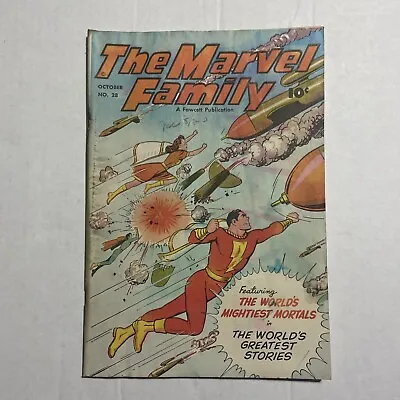 Buy Marvel Family #28 Golden Age Shazam Captain Marvel Mary Marvel Fawcett 1948 • 31.60£
