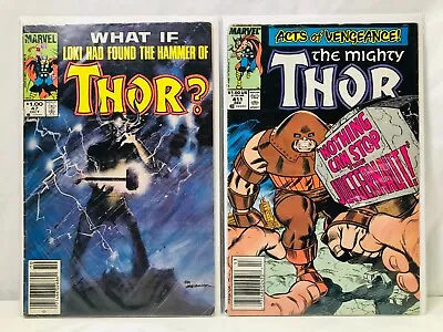 Buy MIGHTY THOR 411 & What If Loki Found Thor Hammer Lot  1ST NEW WARRIORS NEWSSTAND • 15.80£