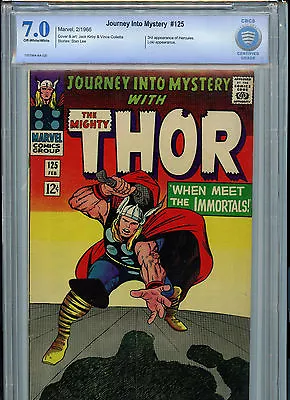 Buy Thor Journey Into Mystery 125 CBCS 7.0 1966 3rd Hercules Marvel Comics B12 • 197.64£