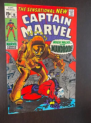 Buy CAPTAIN MARVEL #18 (Marvel Comics 1969) -- 1st Danvers Gains Powers -- VF- • 58.06£
