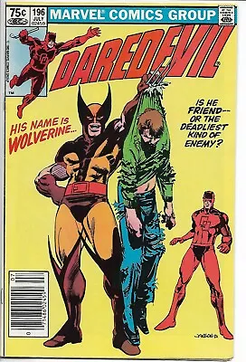 Buy Daredevil #196 Wolverine Cover Marvel 1983 FN/VF Canadian Newsstand • 15.27£