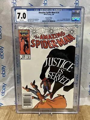 Buy Amazing Spider-Man #278 CGC 7.0 Jul 1986, Marvel) Wraith, Scourge Newsstand • 23.72£